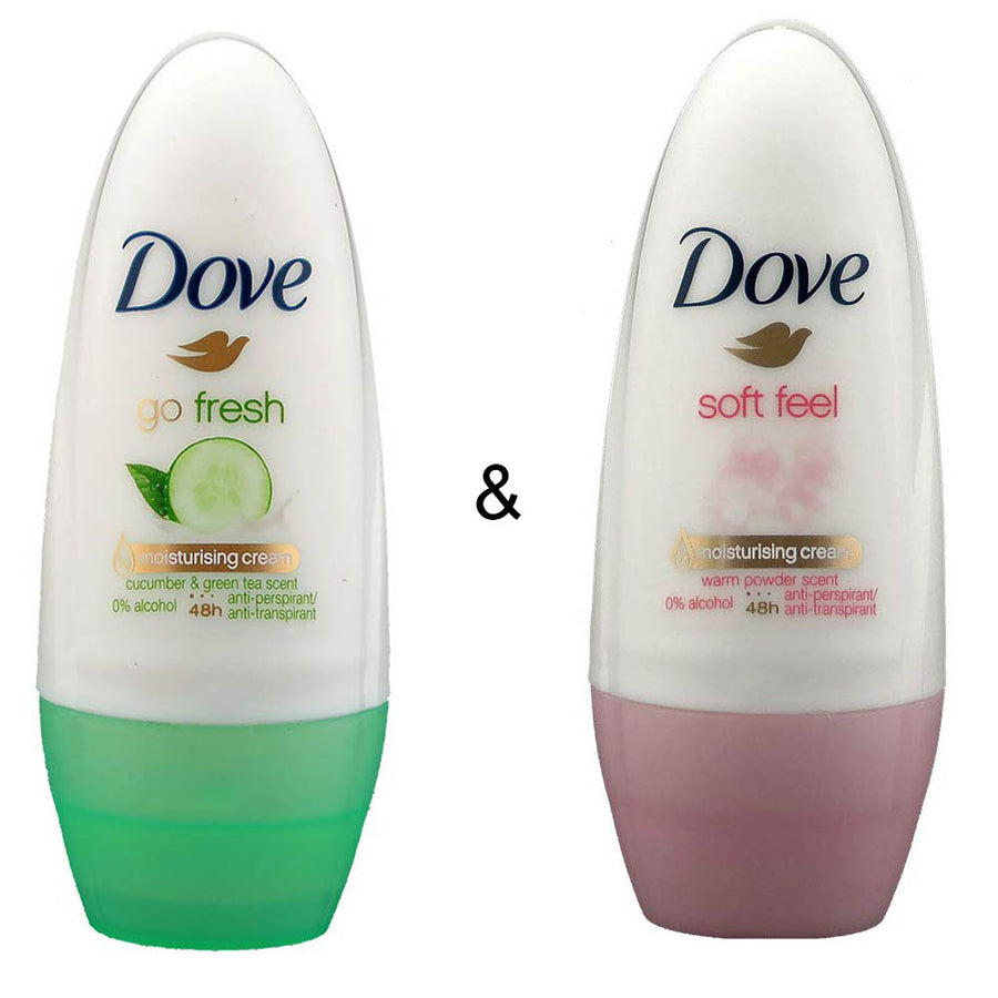 Roll-on Stick Go Fresh Cucumber 50 ml by Dove and Roll-on Stick Soft Feel 50ml by Dove Image 1