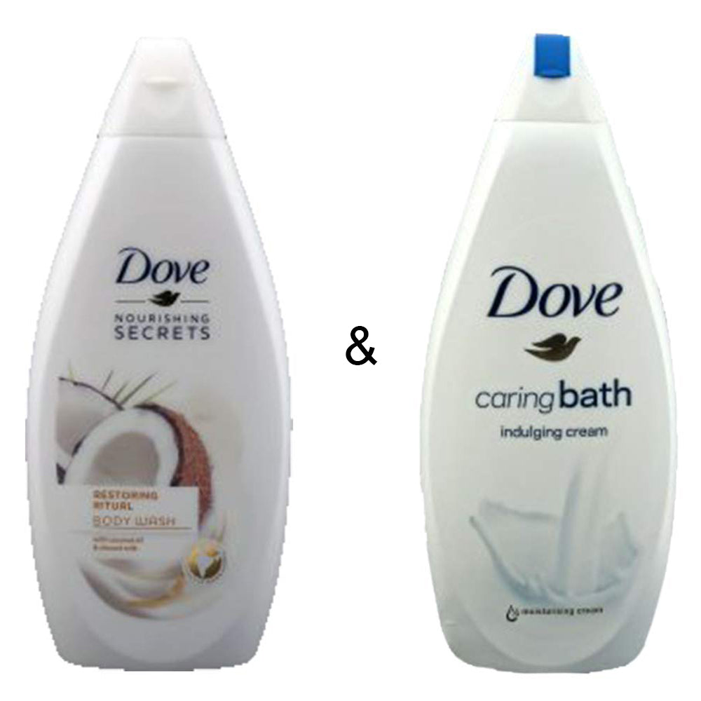 Body Wash Restoring Ritual 500 by Dove and Caring Bath Indulging Cream 750 by Dove Image 1