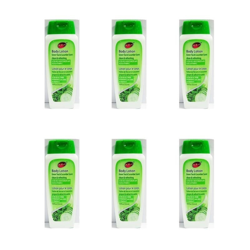 Body Lotion With Green Tea and Cucumber (532ml) (Pack of 6) 308515 By Purest Image 1