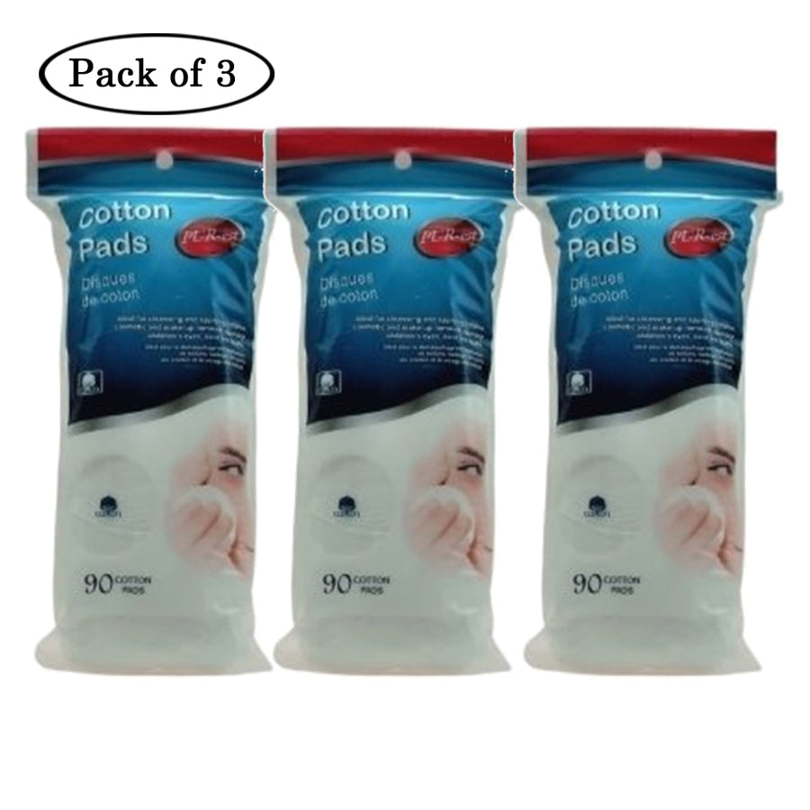 Purest Cotton Pads Ellipes Round In Poly Bag 90 Pads Pack Of 3 Image 1