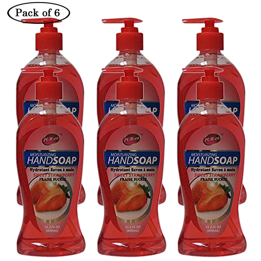 Moisturizing Hand Soap With Sweet Strawberry(400ml) (Pack of 6) By Purest Image 1