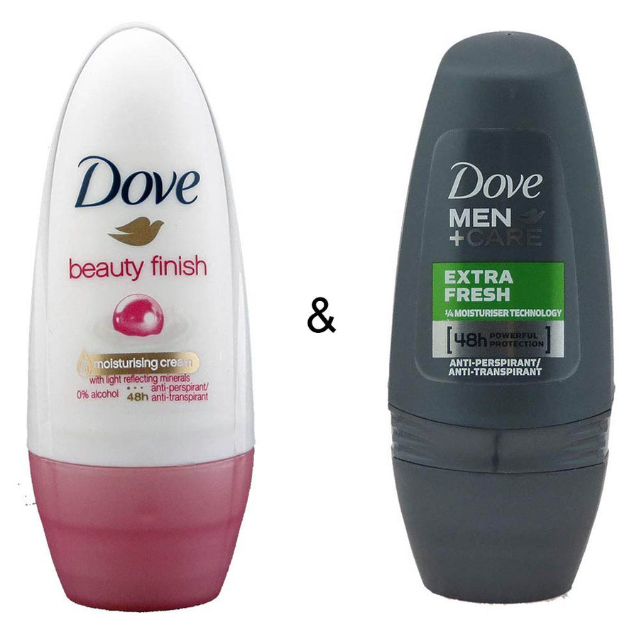 Roll-on Stick Beauty Finish 50ml by Dove and Roll-on Stick Extra Fresh 50 ml by Dove Image 1