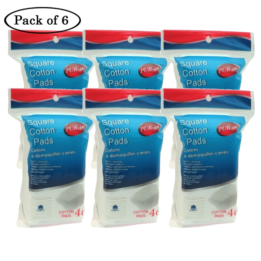 Purest Cotton Pads Square In Poly Bag 40 Pads Pack of 6 Image 1