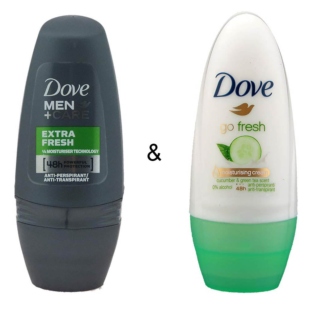Roll-on Stick Extra Fresh 50 ml by Dove and Roll-on Stick Go Fresh Cucumber 50 ml by Dove Image 1