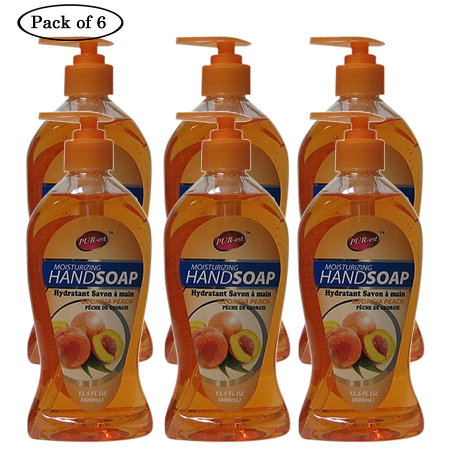 Moisturizing Hand Soap With Georgia Peach(400ml) (Pack of 6) By Purest Image 1
