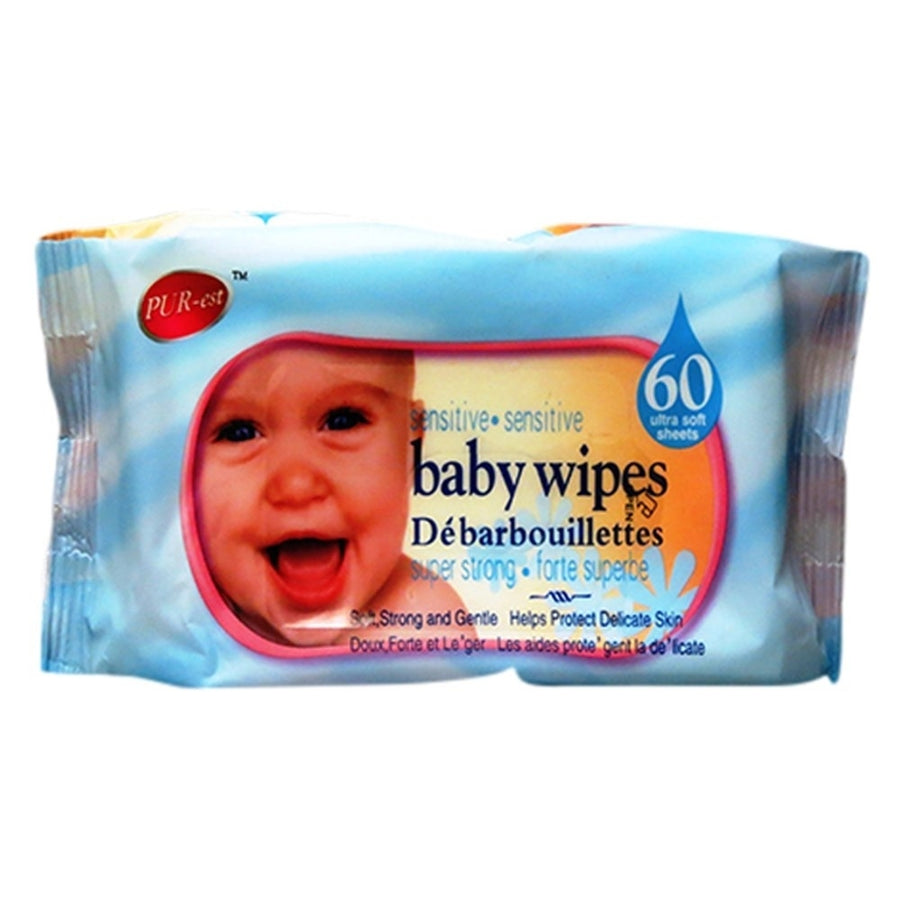 Sensitive Baby Wipes 60 In 1 Pack 311058 By Purest Image 1
