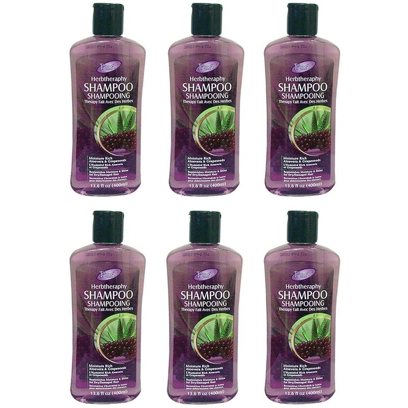 Shampoo With Aloe Vera and Grapeseeds(400ml) (Pack of 6) By Purest Image 1