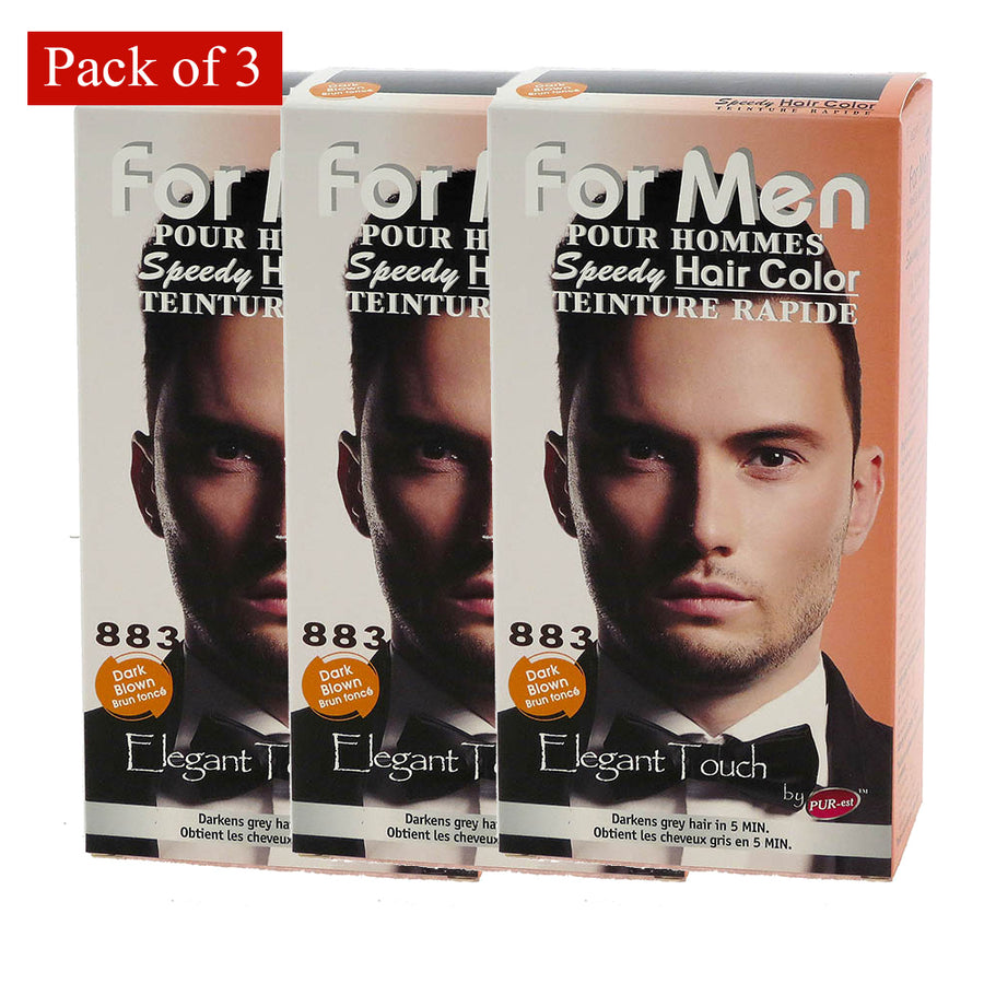 Hair Color For Men Dark Brown 883 Elegant Touch Speedy By Purest (Pack Of 3) Image 1