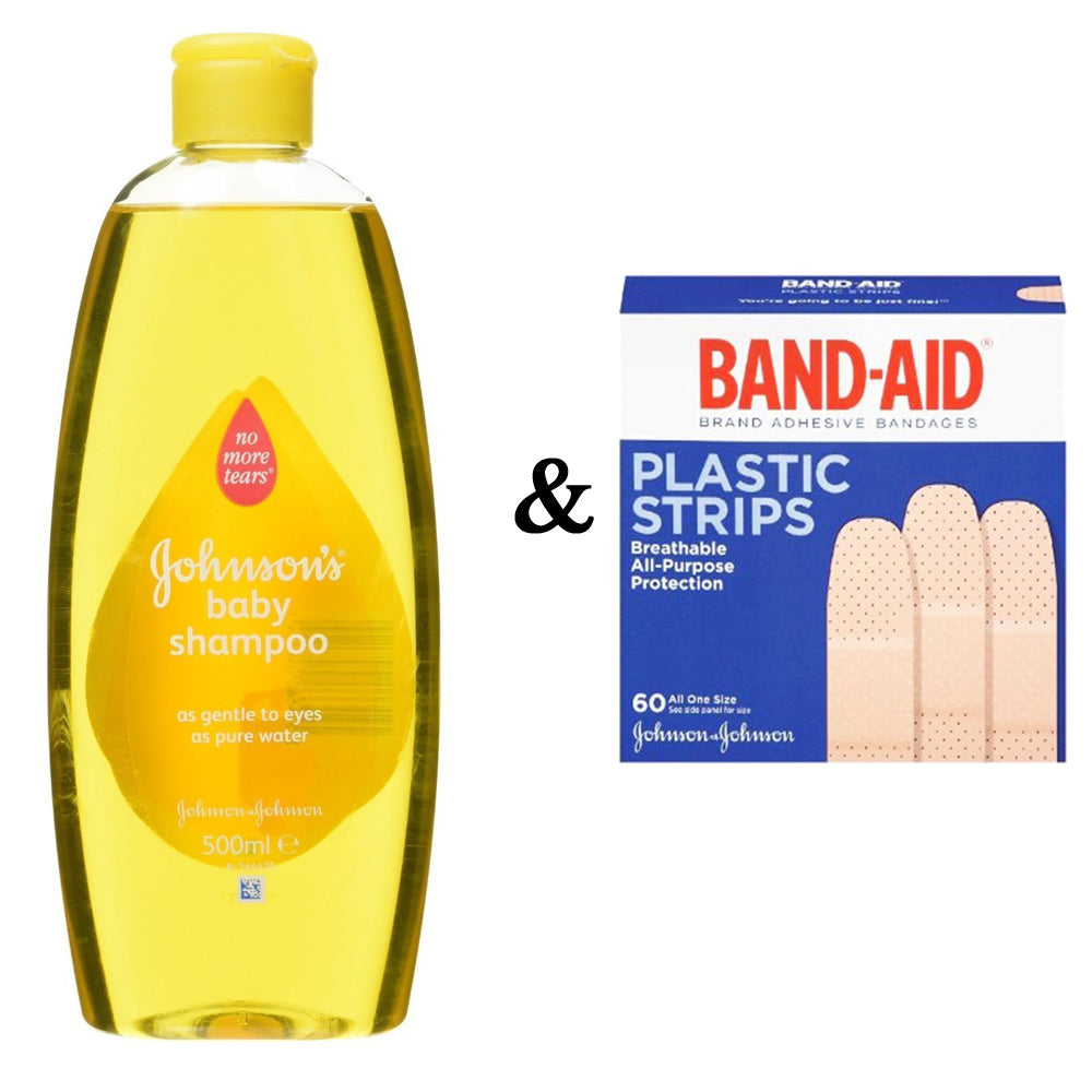 Johnsons Baby Shampoo Original 500Ml and Johnson and Johnson Band-Aid- Plastic Strips (60 In 1 Pack) 056355 Image 1