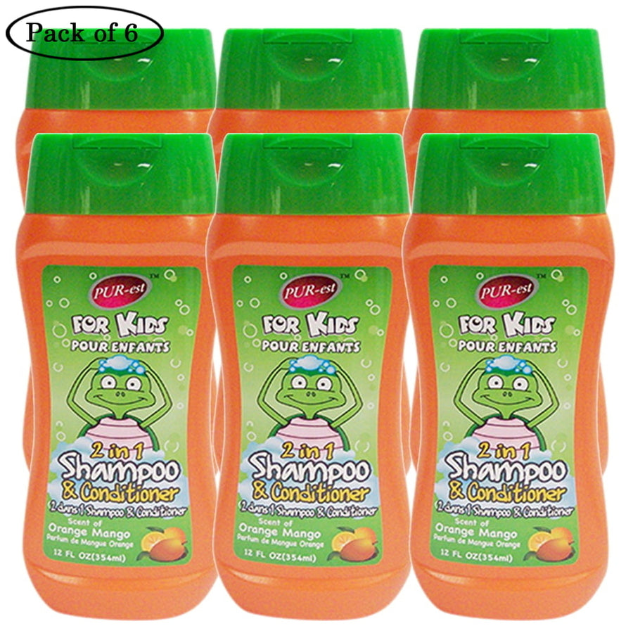 Kids 2 In 1 Shampoo and Conditioner With Orange Mango(354ml) (Pack of 6) By Purest Image 1