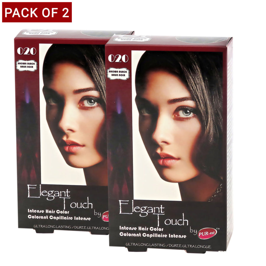 Purest Hair Color 020 0.14Kg - Brown Black - Pack Of 2 Image 1