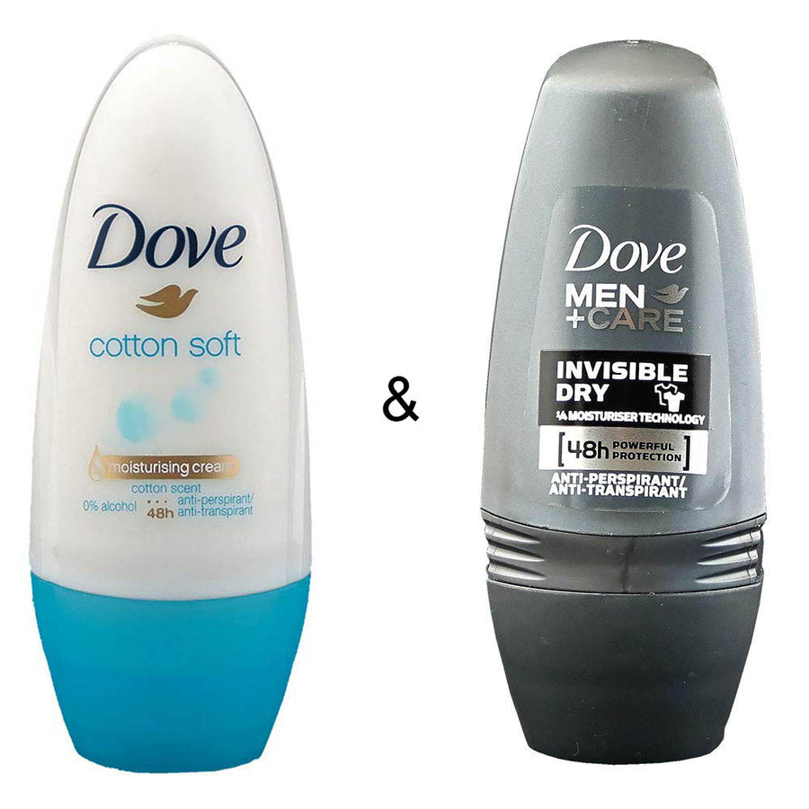 Dove 50 ml Roll-on Stick Cotton Soft and Dove 50 ml Roll-on Stick Invisible Dry Image 1