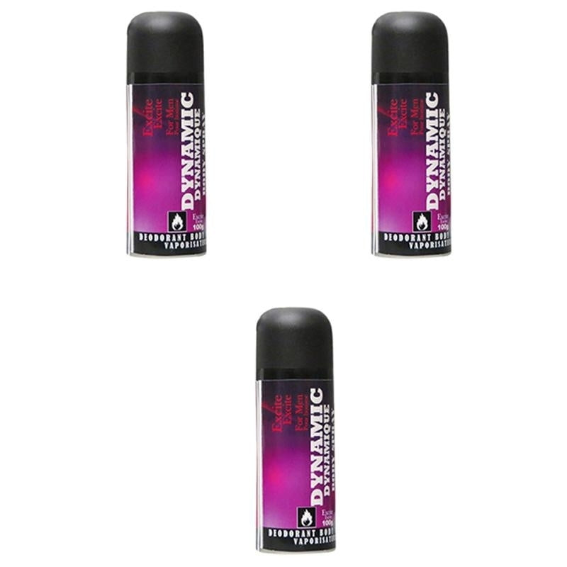 Dynamic Excite Body Spray For Men(100g) (Pack of 3) Image 1