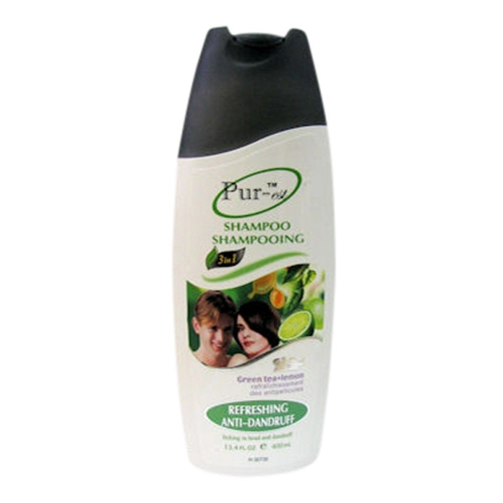 Purest Refreshing Anti-Dandruff Shampoo With Green Tea+Lemon(400ml) (Pack of 3) Image 1