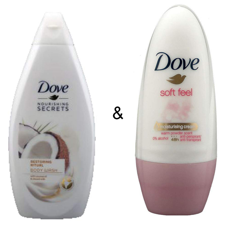 Body Wash Restoring Ritual 500 by Dove and Roll-on Stick Soft Feel 50ml by Dove Image 1