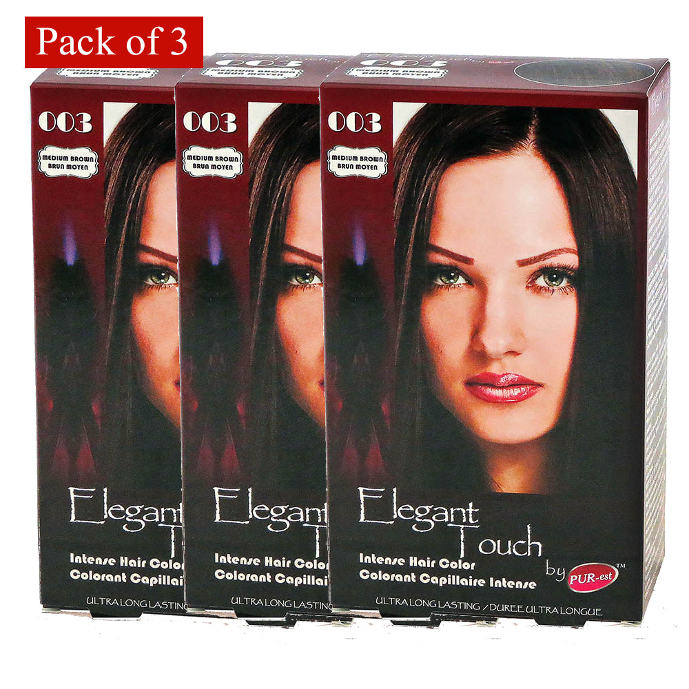 Hair Color Medium Brown 003 Elegant Touch By Purest (Pack Of 3) Image 1