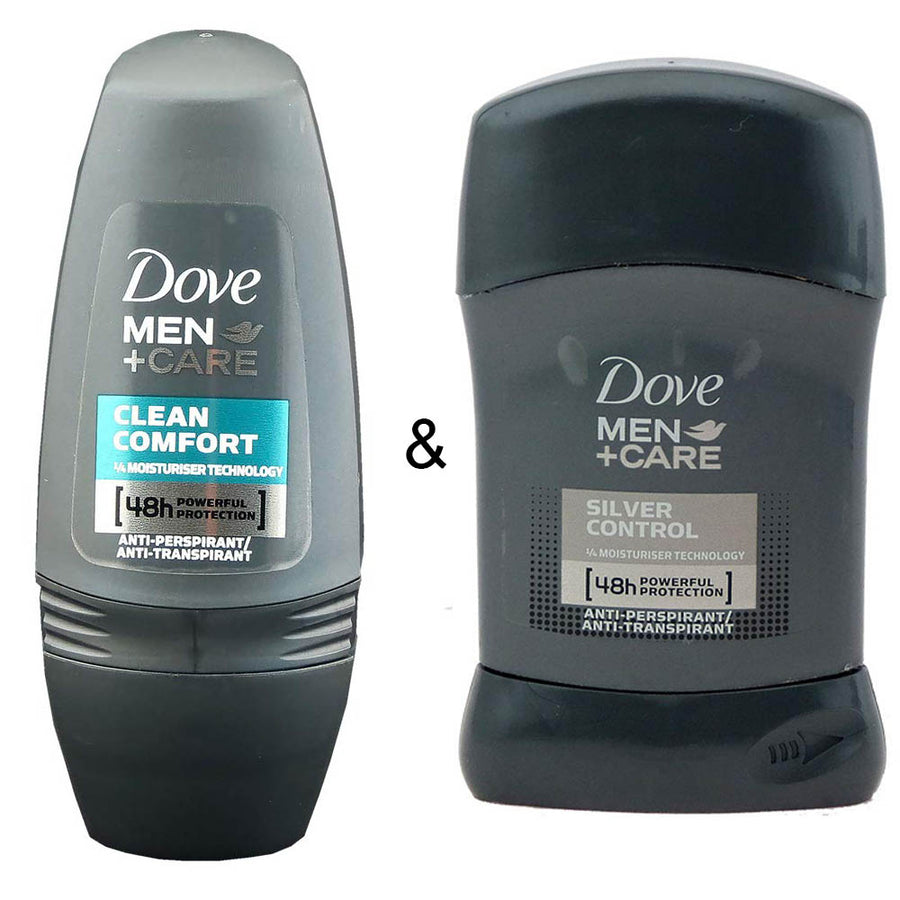 Roll-on Stick Clean Comfort 50ml by Dove and Roll-on Stick Silver Control 50ml by Dove Image 1