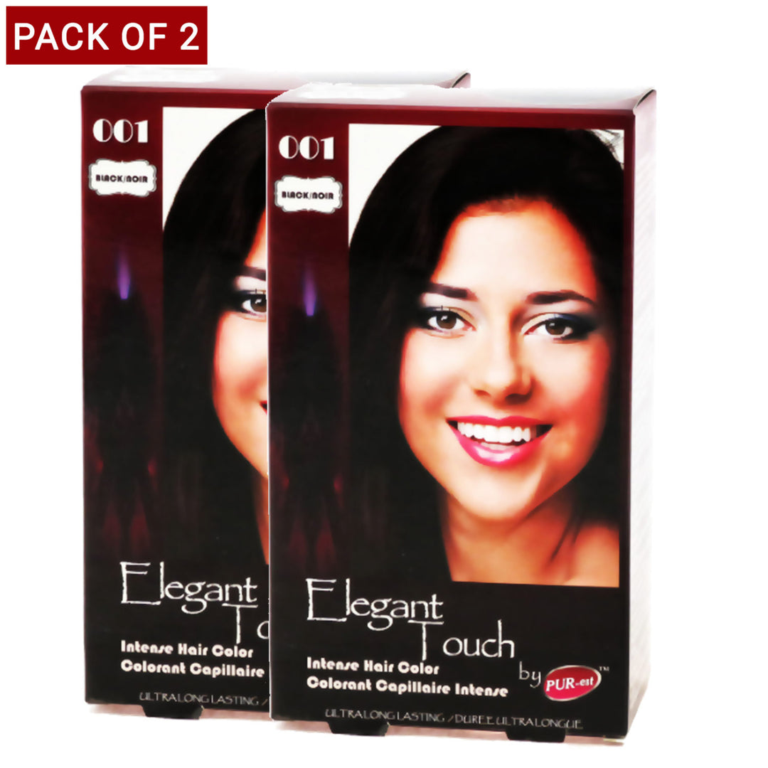 Purest Hair Color 001 0.14Kg - Black - Pack Of 2 Image 1