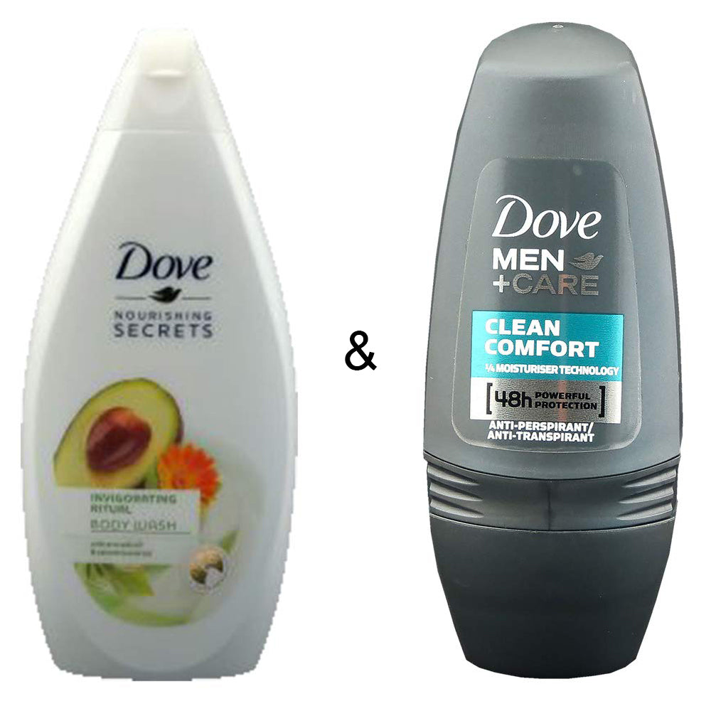 Body Wash Invigo Ritual 500 by Dove and Roll-on Stick Clean Comfort 50ml by Dove Image 1