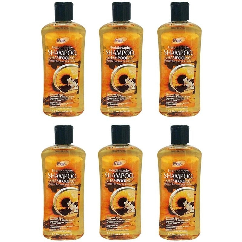 Shampoo With Sunflower and Vanilla Sugar(400ml) (Pack of 6) By Purest Image 1