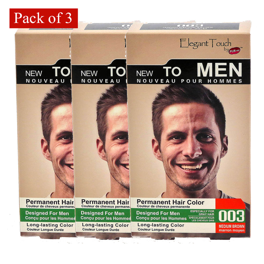 Hair Color For Men Medium Brown 003 Elegant Touch By Purest (Pack Of 3) Image 1