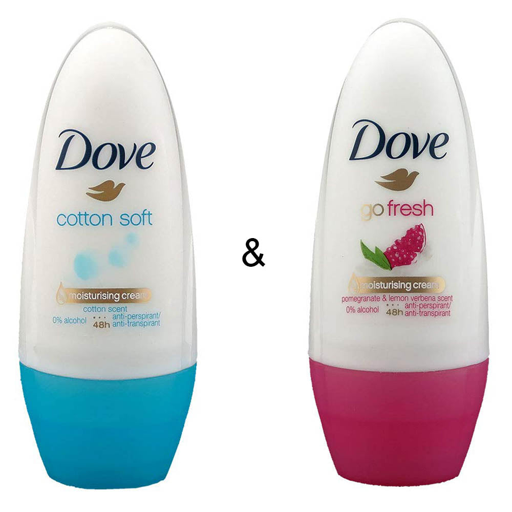 Roll-on Stick Cotton Soft 50 ml by Dove and Roll-on Stick Go Fresh Pomegranate 50 ml by Dove Image 1