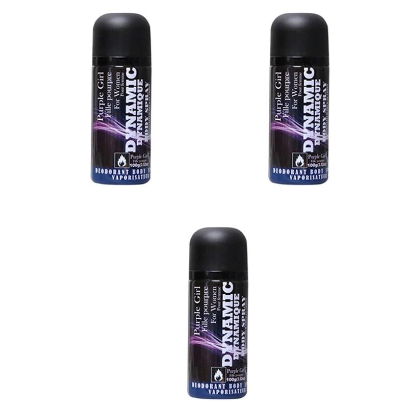 Dynamic Purple Girl Body Spray For Women(100g) (Pack Of 3) Image 1