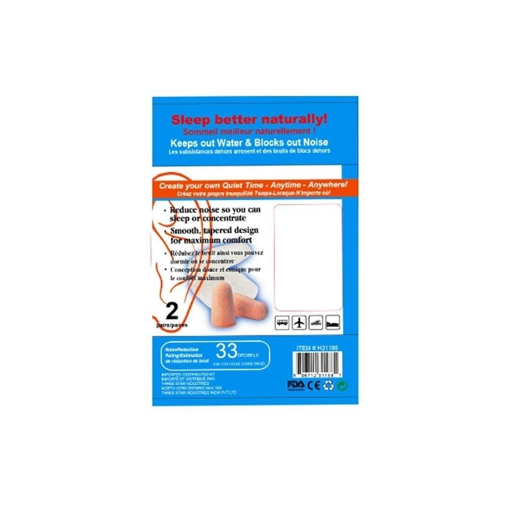 Instant Aid- Comfort Fit Ear Plugs (2 Pair In 1 Pack) (Pack of 3) By Purest Image 1