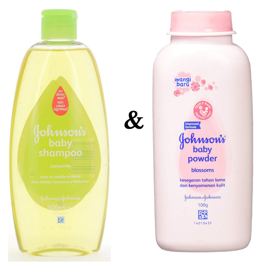 Johnsons Shampoo 300Ml Camomila and Johnsons Baby Powder Blossoms 3.3 Oz (100g) Image 1