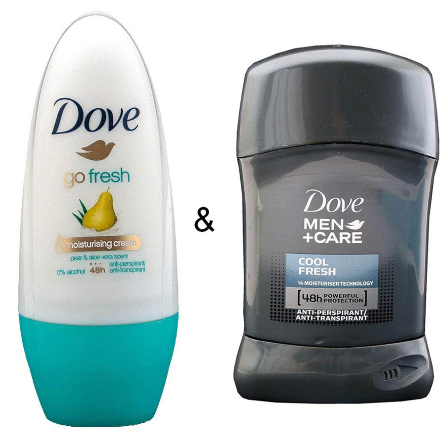 Roll-on Stick Go Fresh Pear and Aloe 50 ml by Dove and Roll-on Stick Cool Fresh 50ml by Dove Image 1