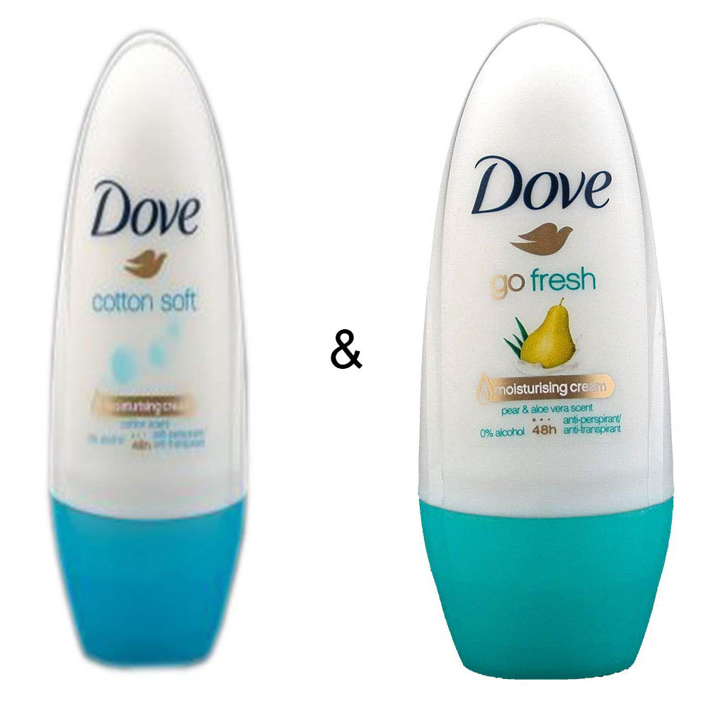 Roll-on Stick Cotton Soft 50ml by Dove and Roll-on Stick Go Fresh Pear and Aloe 50 ml by Dove Image 1