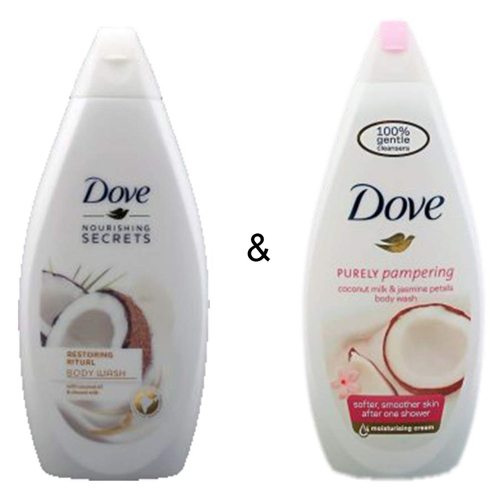 Body Wash Restoring Ritual 500 by Dove and Body Wash Coconut 750 by Dove Image 1