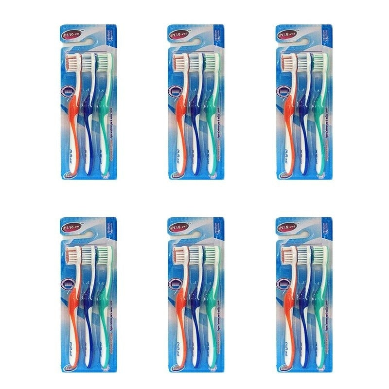 Normal Bristle Medium Toothbrush 3 In 1 Pack (Pack of 6) By Purest Image 1