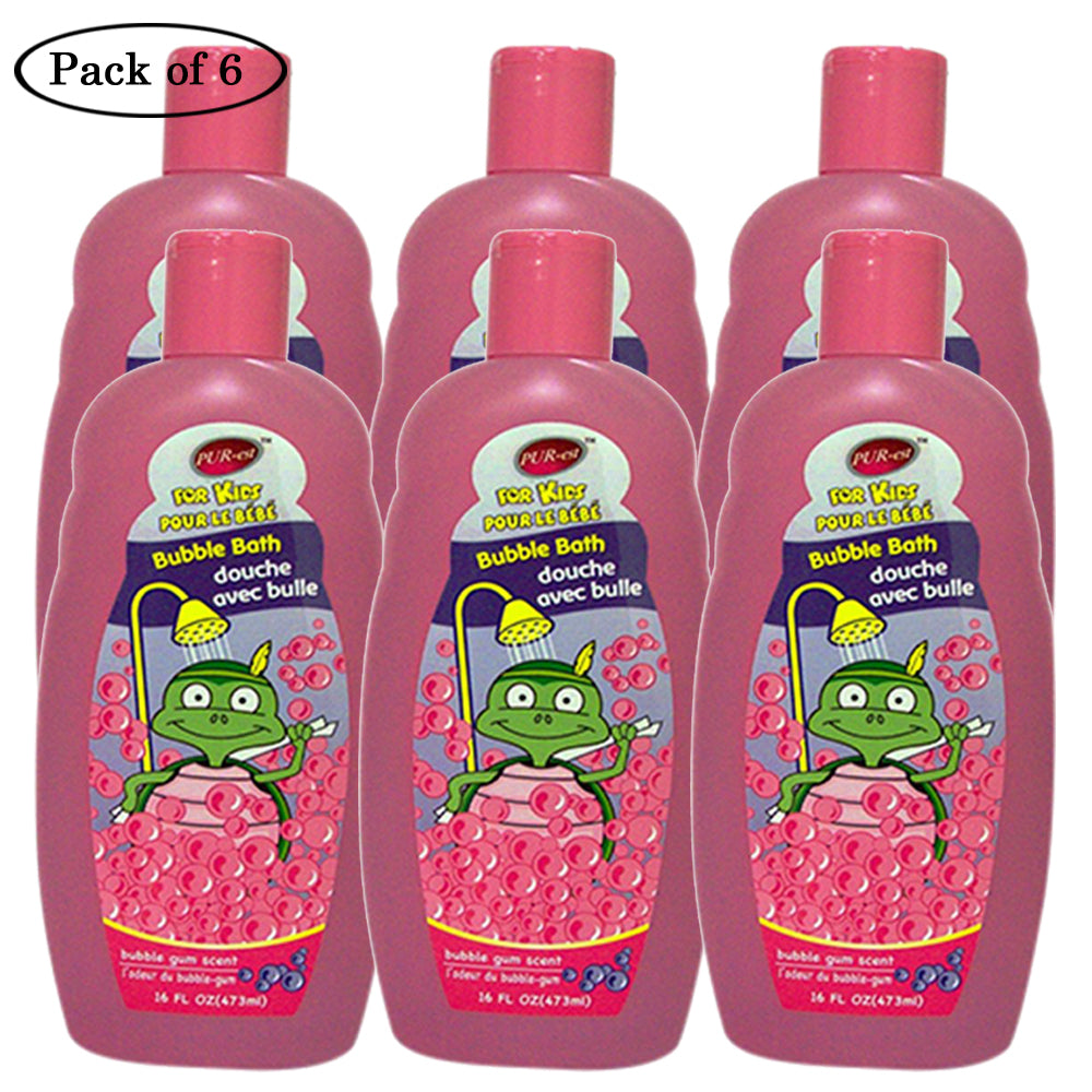 Kids Bubble Bath With Bubble Gum Scent (473ml) (Pack of 6) By Purest Image 1