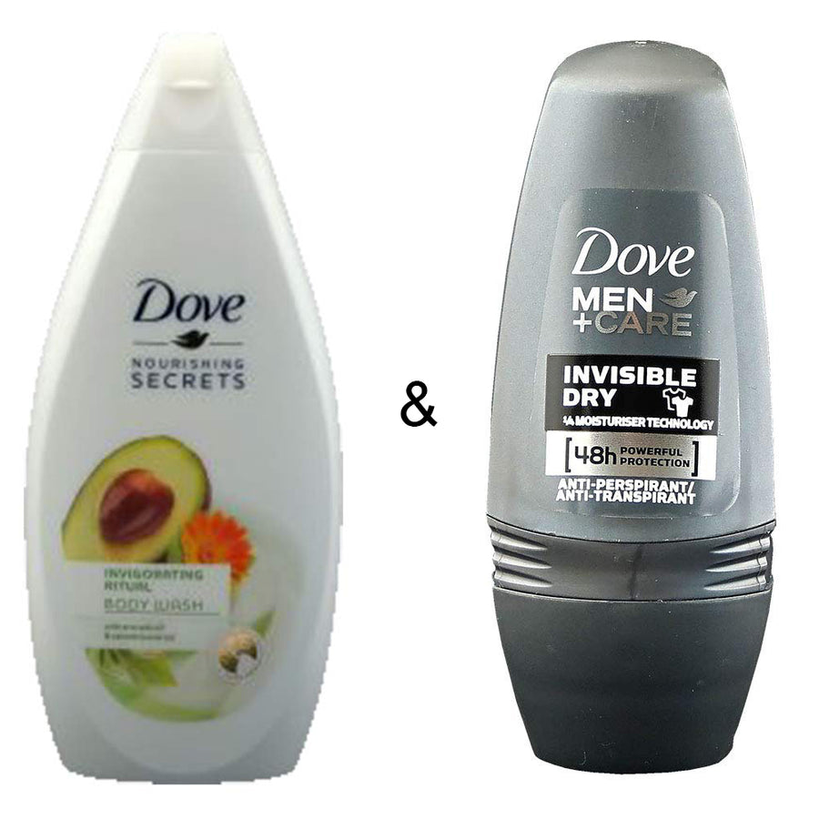 Body Wash Invigo Ritual 500 by Dove and Roll-on Stick Invisible Dry 50 ml by Dove Image 1
