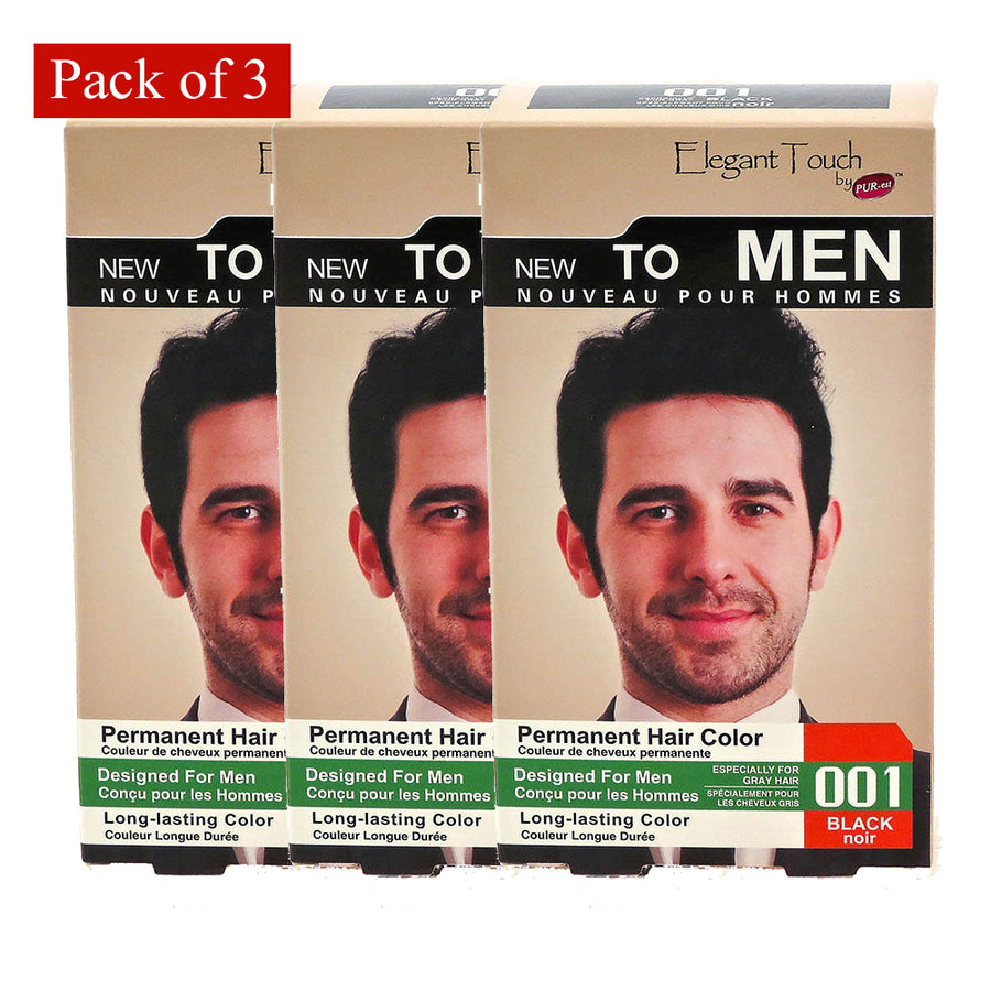 Hair Color For Men Black 001 Elegant Touch By Purest (Pack Of 3) Image 1