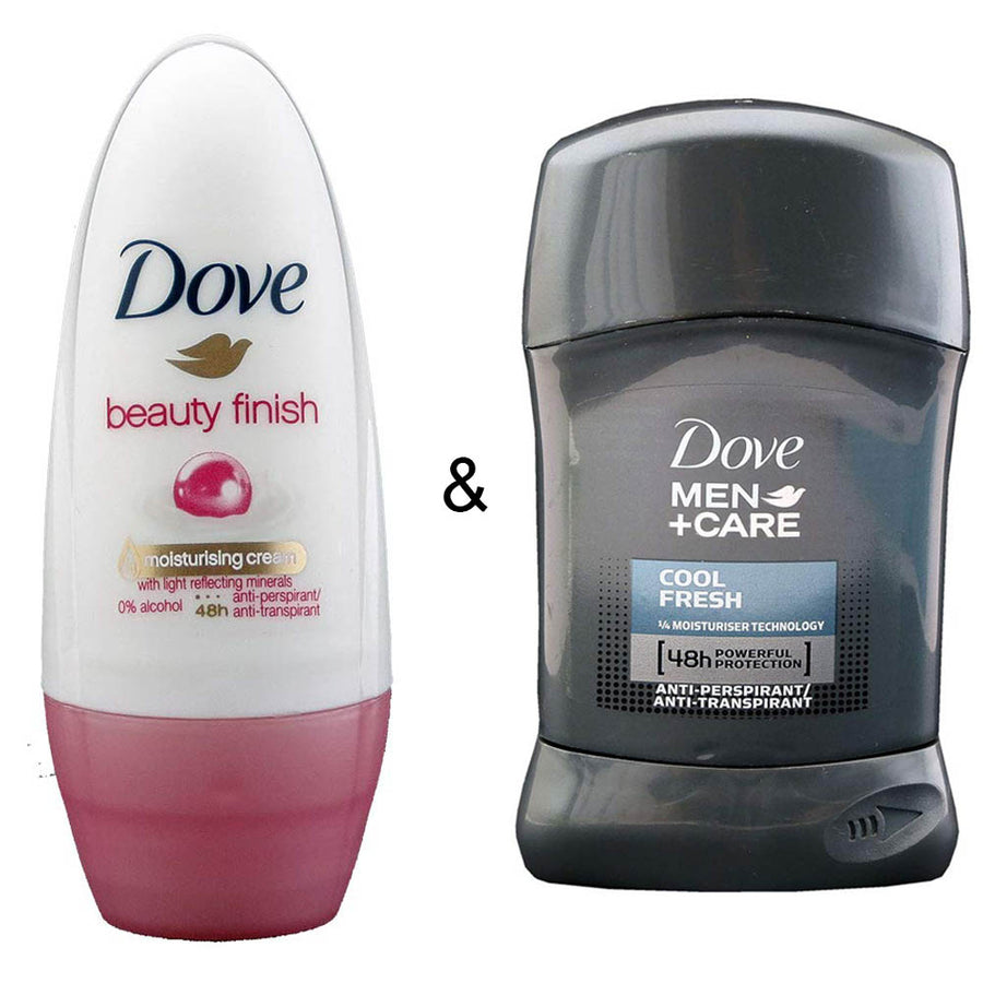 Roll-on Stick Beauty Finish 50ml by Dove and Roll-on Stick Cool Fresh 50ml by Dove Image 1