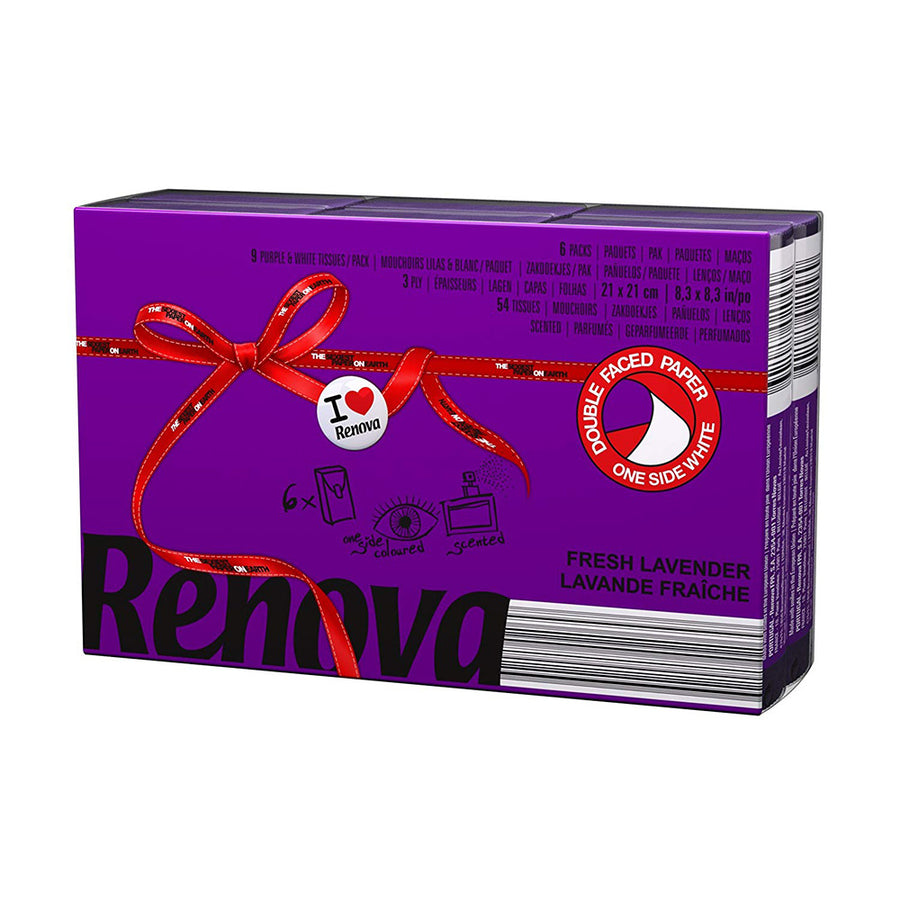Renova Purple and White Pocket Tissues with Lavender Scent 54-Count By Renova Image 1