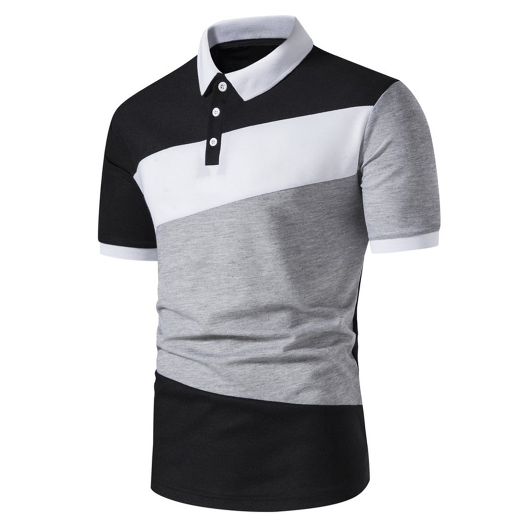 Cloudstyle Men Polo Shirt Golf Shirt Short Sleeve Button Down Male Casual Print Summer Image 3