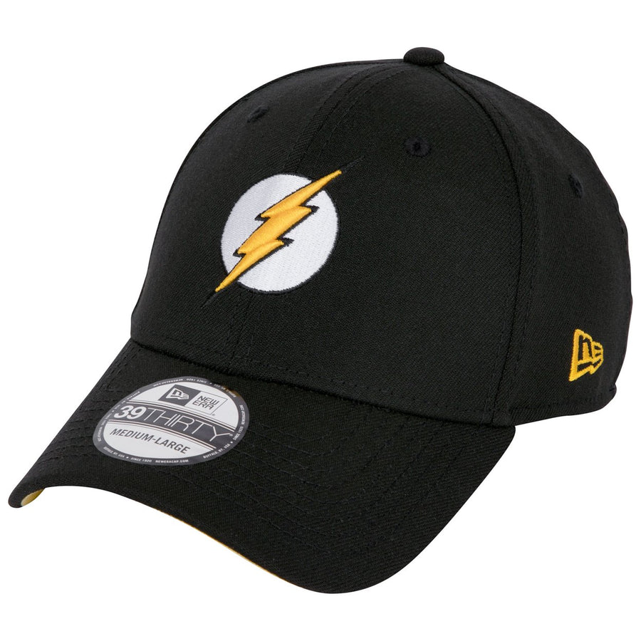 The Flash Logo DC Comics Black Colorway Era 39Thirty Fitted Hat Image 1