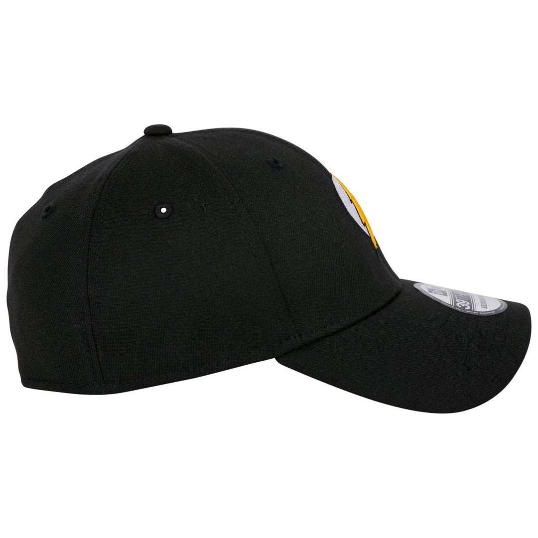 The Flash Logo DC Comics Black Colorway Era 39Thirty Fitted Hat Image 4