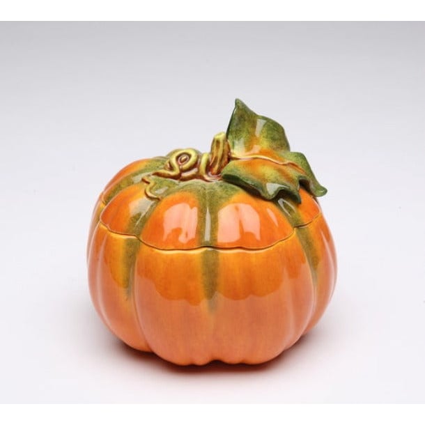 Ceramic Halloween Pumpkin Box Mini Kitchen Container Jar Gift 3.75" Image 3