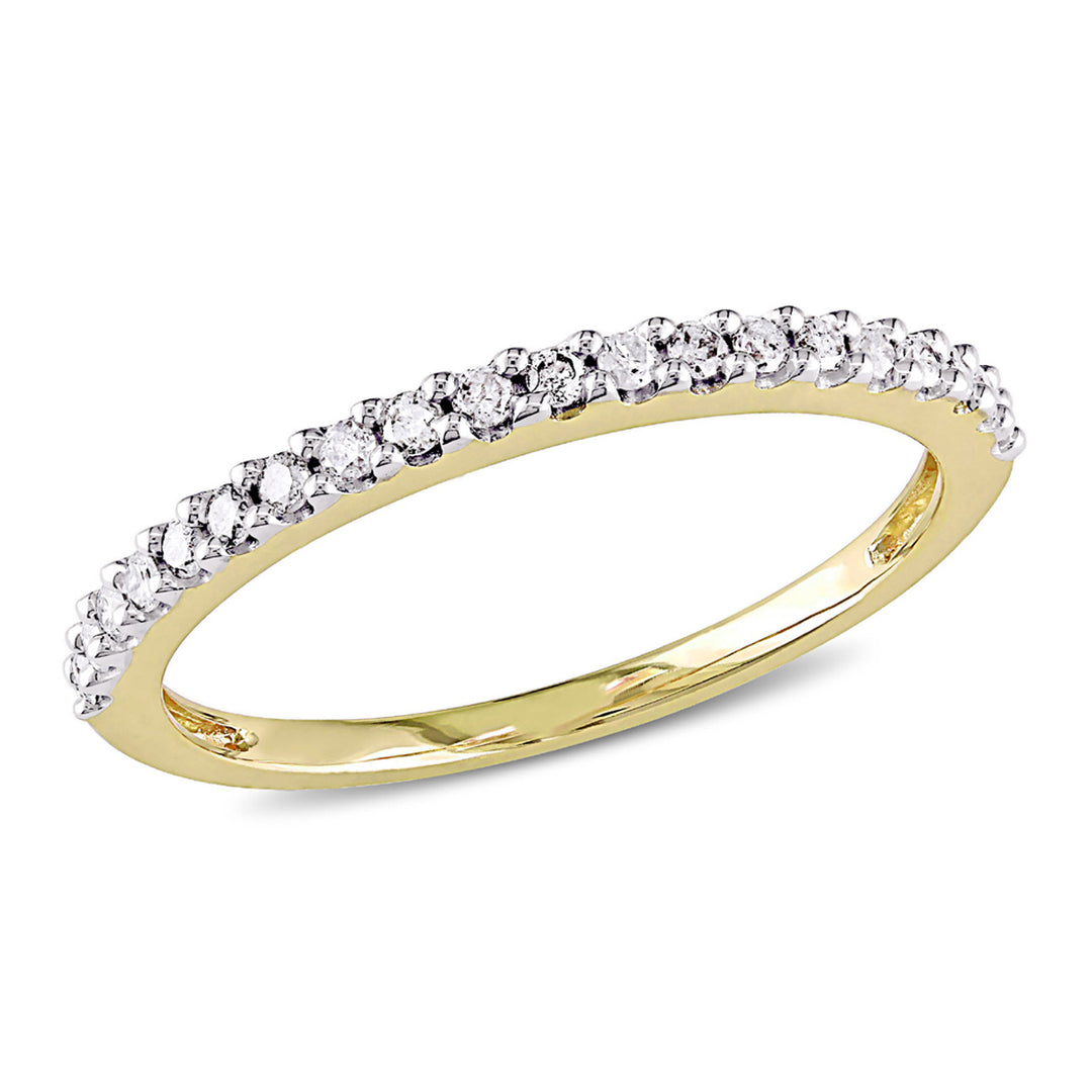 1/4 Carat (ctw) Diamond Anniversary Wedding  Band Ring in 10K Yellow Gold Image 1