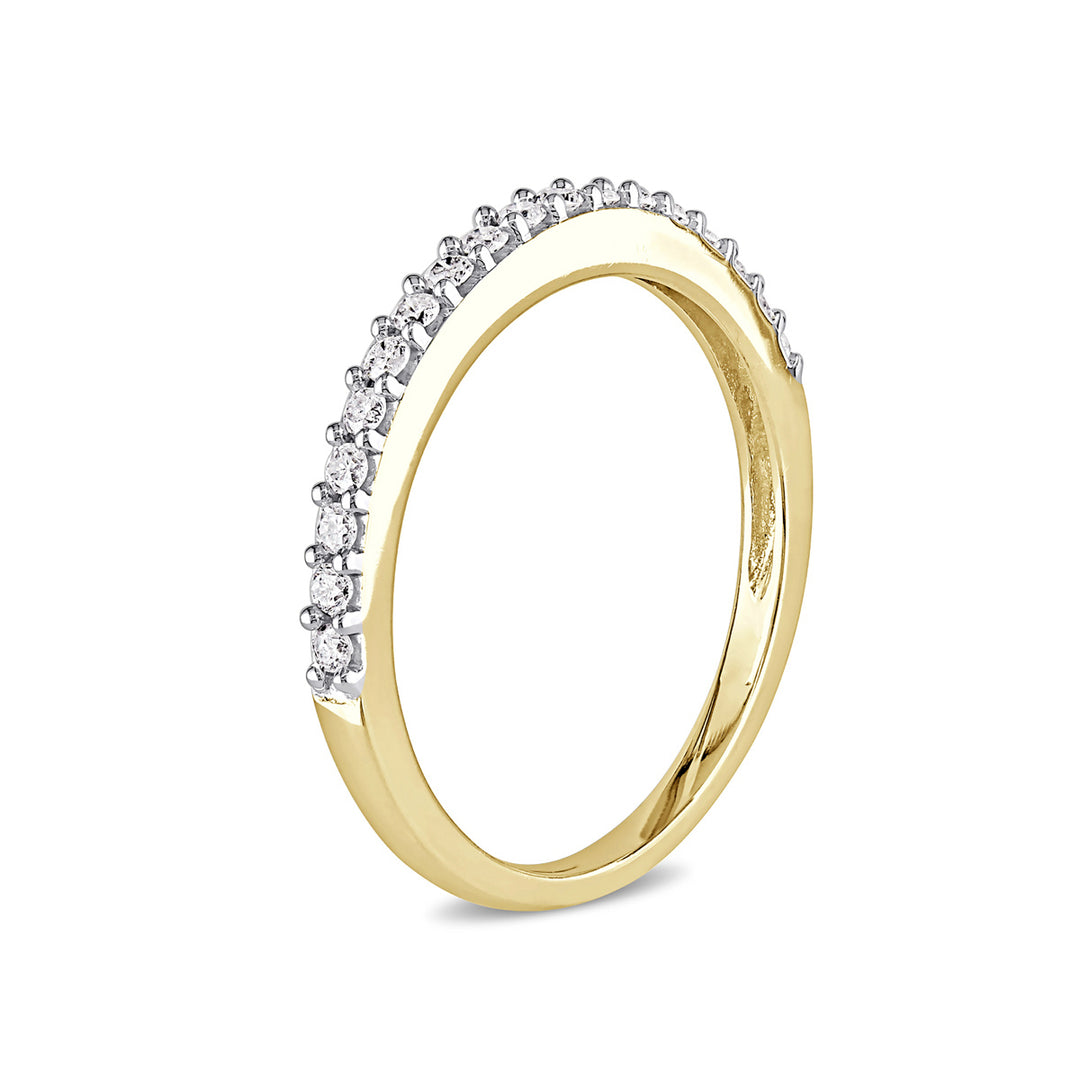 1/4 Carat (ctw) Diamond Anniversary Wedding  Band Ring in 10K Yellow Gold Image 2