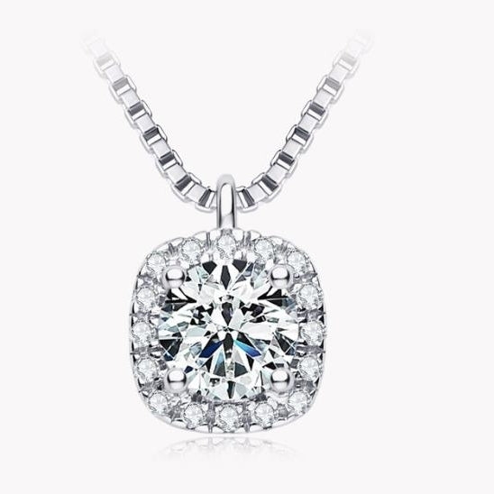 0.5 Carat Mosan Diamond Necklace for Women 925 Sterling Silver Junior High Sense Collar Chain Image 1