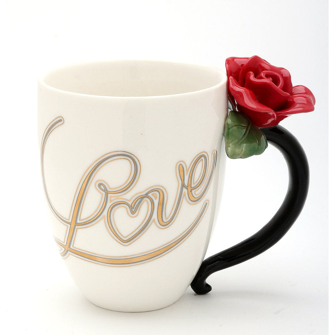 Ceramic Red Rose Mug 10 oz Romantic  Mom Valentines Day Image 3