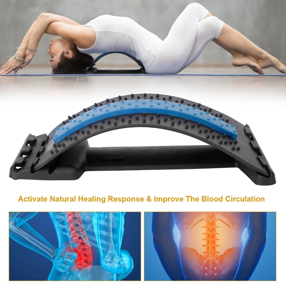 Back Massage Stretching Device Multi-Level Lumbar Spinal Support Stretcher Herniated Disc Upper Lower Back Pain Relief Image 2