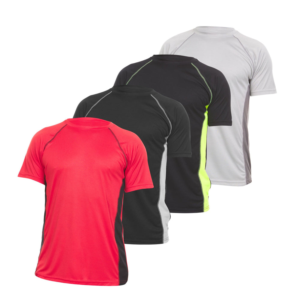 DARESAY Mens Athletic Moisture Wicking Dry Fit Shirts 4-Pack Performance Poly Image 2