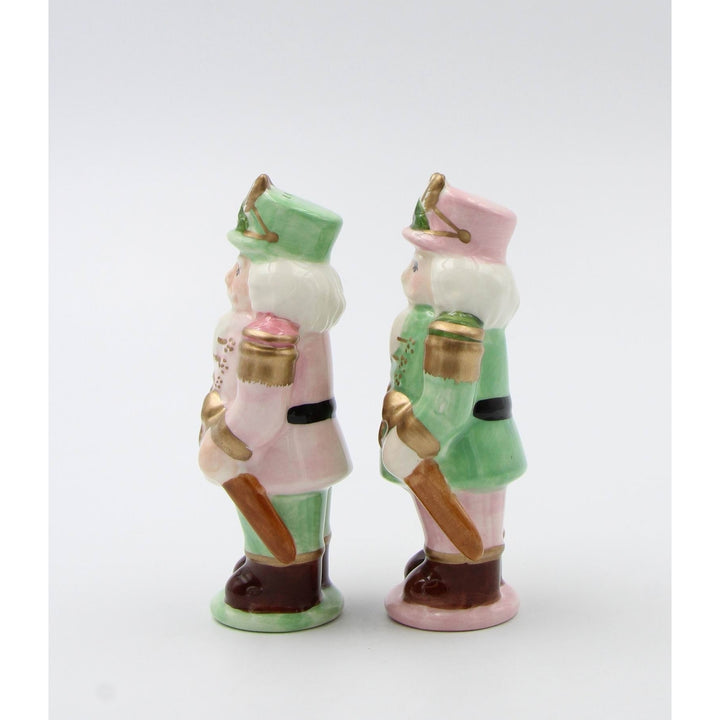 Pastel Ceramic Nutcracker Salt and Pepper Shakers 4.5in Gift Image 4