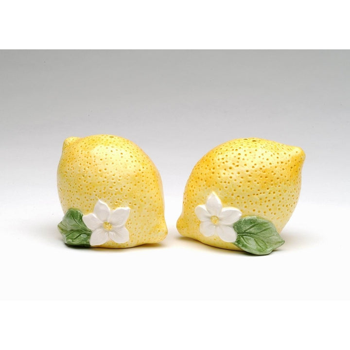 Hand Painted Ceramic Lemon Salt and Pepper Shakers 3.5 Inch Gift Image 3